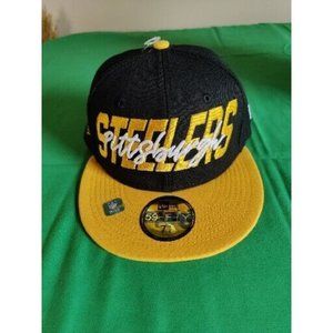 NEW ERA 59Fifty Pittsburgh Steelers NFL 2022 Draft Size -7 1/4  Black & Gold Cap